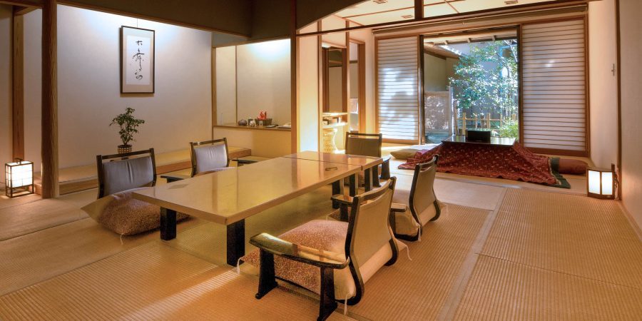 Ryokan interior with table and chairs